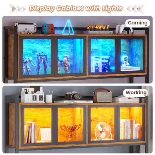 L Shaped Gaming Corner Desk with Drawers, Hutch and Storage Shelves, view 6