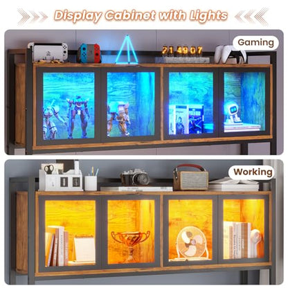L Shaped Gaming Corner Desk with Drawers, Hutch and Storage Shelves, view 6