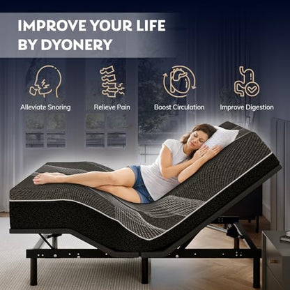 Split King Adjustable Bed Frame + 14 Inch Gel Memory Foam Mattress, view 4