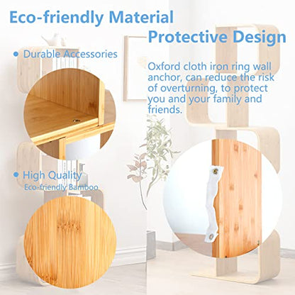 S-Shaped Geometric Modern Bamboo Bookshelf, view 6