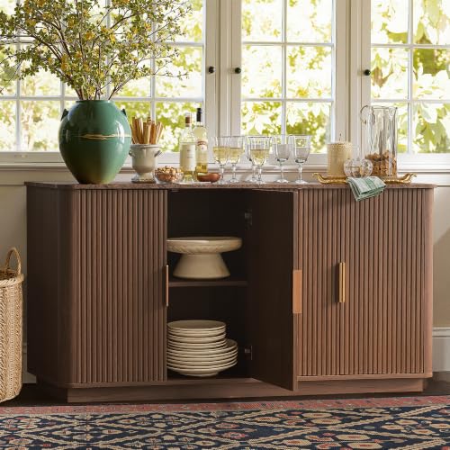 63" Fluted Sideboard Buffet Cabinet with Storage, view 6