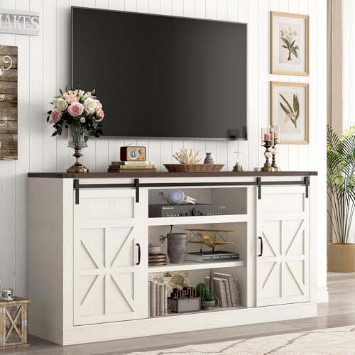 66" Farmhouse TV Stand for 75 Inch TV, view 2