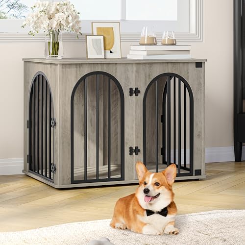 31.5'' Dog Crate Furniture,Dog Kennel Indoor for Small/Medium Dogs, view 4