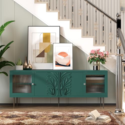TV Consoles for Living Room with 4 Doors, 75", Green, view 6