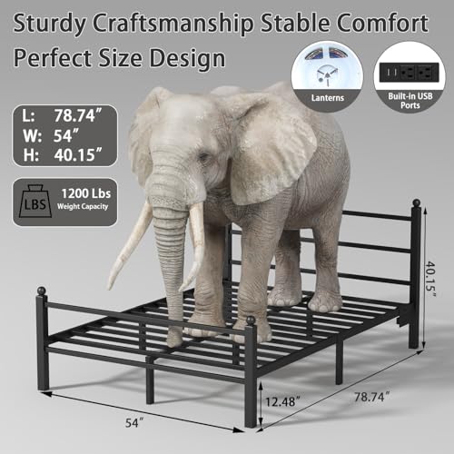 Full Size Bed Frame with Headboard and Footboard, view 3