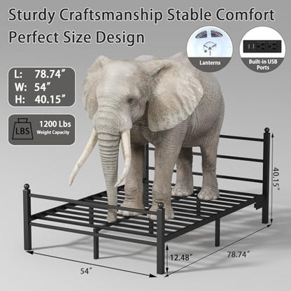 Full Size Bed Frame with Headboard and Footboard, view 3