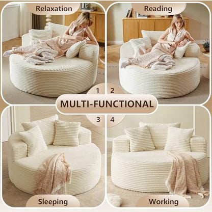 Oversized Round Chair Lounge Chaise Indoor, view 7
