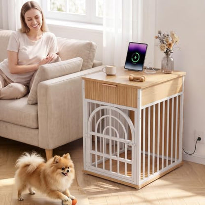 Dog Crate Furniture, Wooden Dog Kennel for Small Breed,Yellow Oak, view 3