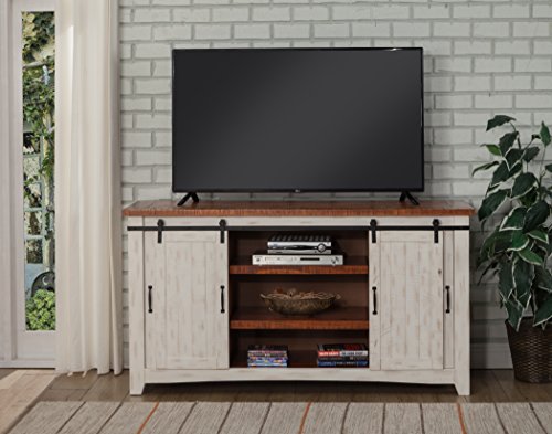 Martin Svensson Home Rustic 65" Wood Entertainment Center, White and Honey, view 7