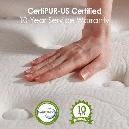 King Mattress 12 Inch, Medium Firm Hybrid Mattress King with Memory Foam & Zoned Pocket Springs for Pressure Relief, Motion Isolation | Fiberglass-Free, CertiPUR-US Certified | 80" x 76"