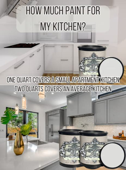 ALL-IN-ONE Paint by Heirloom Traditions, Warm Embers (Warm Black), Quart - Durable cabinet and furniture paint. Built in primer and top coat, no sanding needed. Includes our 30 featured color card.