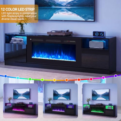 MXV 70" Fireplace TV Stand for TVs Up to 80", view 5