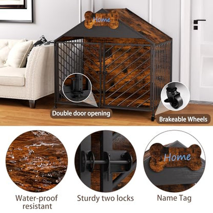 Furniture Dog Crate for Small & Medium Dogs, view 5