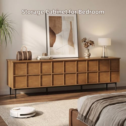 86" Modern Solid Wood Media Console, 6-Drawer Storage Sideboard, view 8