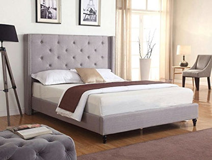 HomeLife Platform Bed, Queen 2019, Light Grey