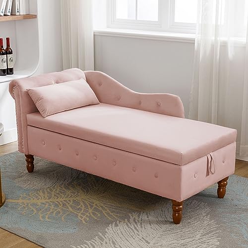 60" Modern Velvet Chaise Lounge Indoor, view 2