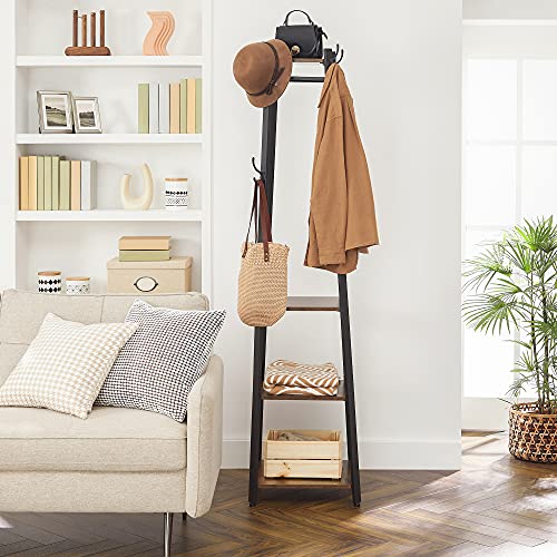 Coat Rack Freestanding, Hall Tree with 4 Shelves, view 6