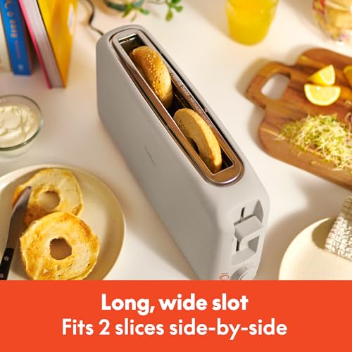 Fits-Anywhere™ 2-Slice Slim Toaster, Long Slot & Extra Wide, Oatmilk, view 6