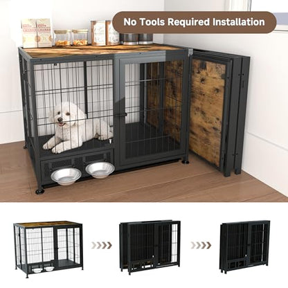 Heavy Duty Dog Crate for Medium Dogs, view 4