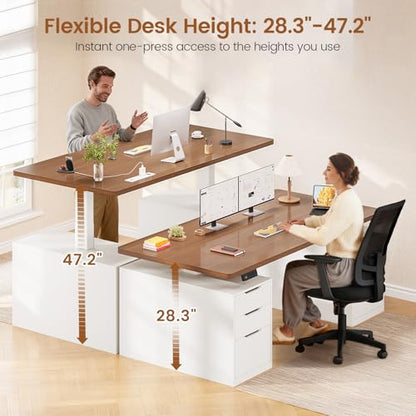 55" Electric Standing Desk with 6 Drawers, Adjustable Stand up Desk with Storage, view 5