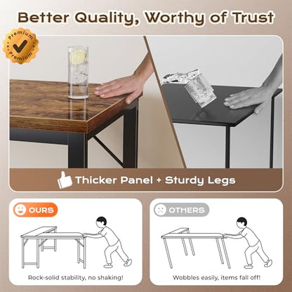 63 Inch L Shaped Desk with Power Outlets & 0.95 Inch Thicker Desktop, view 8