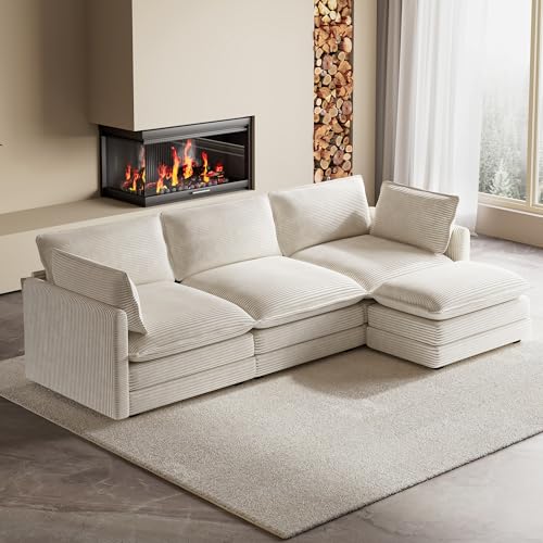 ROWHY 104'' Modular Sectional Cloud Couch with Movable Ottoman, view 3