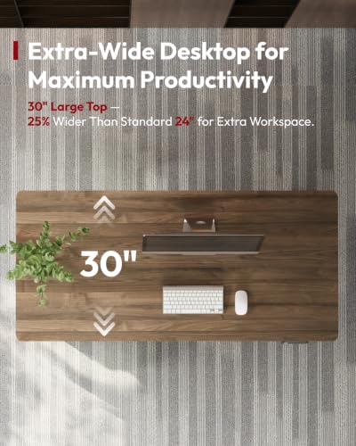 Executive Standing Desk w/Drawers & Dual Motor, Walnut & 60", view 8