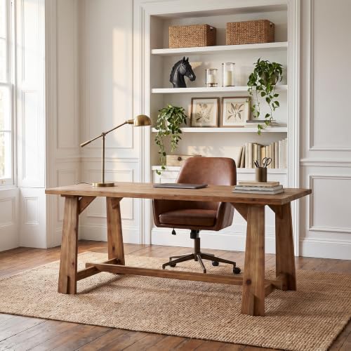63" Long Large Wood Desks, Farmhouse Office Desk, view 5