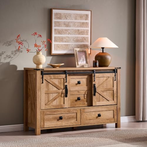 48" Wide Farmhouse Sideboard Buffet Cabinet, Light Tree Knot, view 8