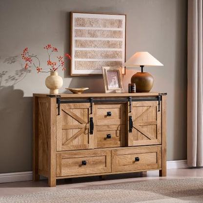 48" Wide Farmhouse Sideboard Buffet Cabinet, Light Tree Knot, view 8
