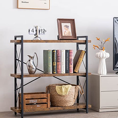 3-Tier Industrial Bookshelf, 35" W x 12" D x 35" H, view 3