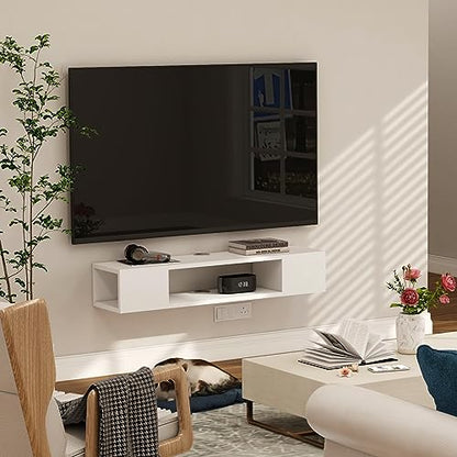 Floating TV Stand, Wall Mounted Entertainment Center and Cabinet Shelf, view 6