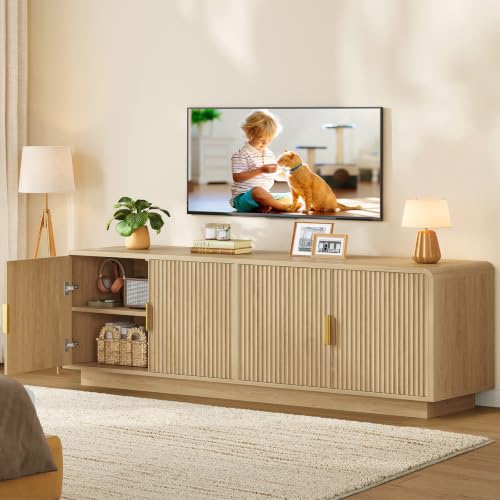 TV Stand for 75 inch TV, Entertainment Center with 2 Adjustable Shelves, view 5