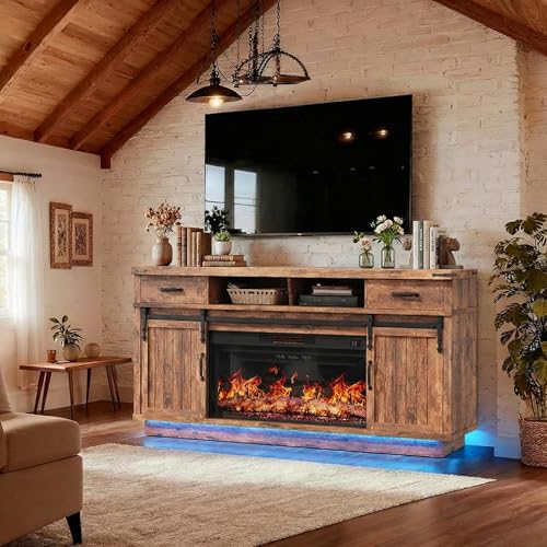 58" Farmhouse Electric Fireplace TV Stand for TVs up to 65", view 4