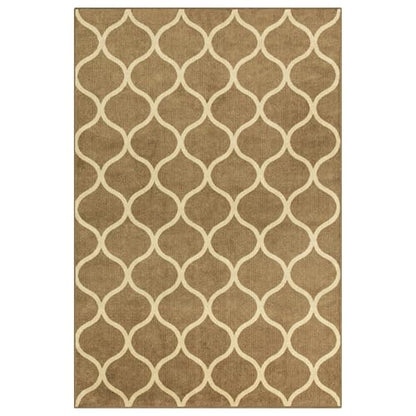 Rebecca Moroccan Trellis Area Rugs - Made in USA - Low Pile, Non Slip, Pet-Friendly Mat for Bedroom, Office, Living & Dining Room, 5' x 7', Taupe