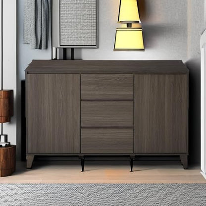 Wood Buffet Server Cabinet Console Table, Oak Gray