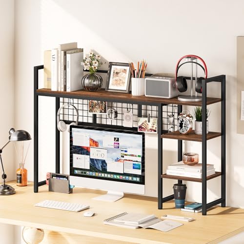 Desk Shelf, 44.9" Desktop Organizer Shelf, Desk Hutch for Computer Monitor, view 3