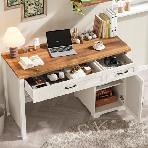 Executive Desk with Storage Cabinet, Unique White, view 6