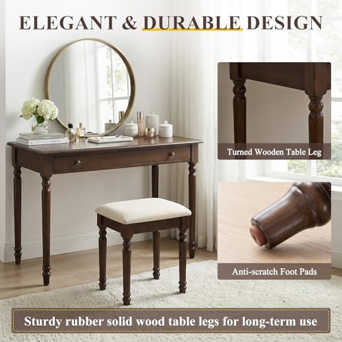 41.5” Home Office Desk, Makeup Vanity Desk with Drawer, view 6