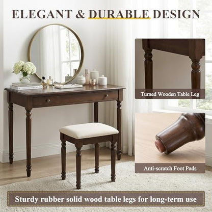 41.5” Home Office Desk, Makeup Vanity Desk with Drawer, view 6