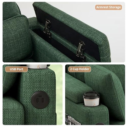 81" L-Shaped Sectional Sofa Couch, Pull-Out Sleeper Sofa Bed with Storage Chaise, Double Cup Holders, Dual USB Charging Ports, Couches for Living Room Apartment