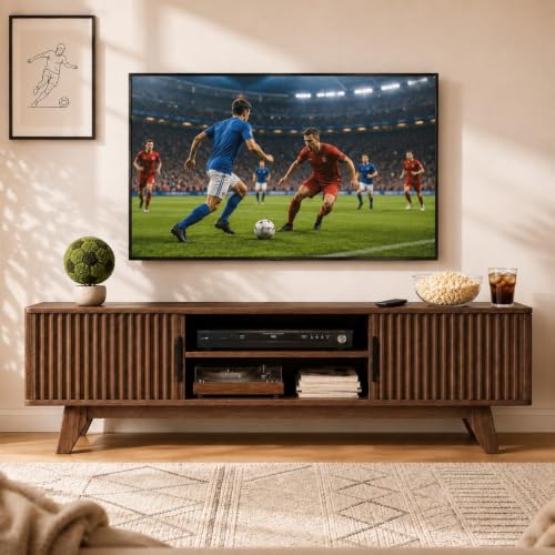 Mid-Century TV Stand, 59 Inch, Oak, view 2