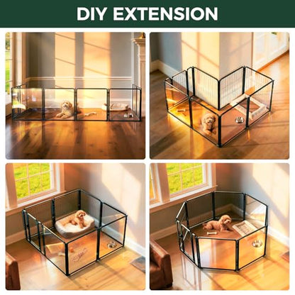 AuraSpace Pro Acrylic & Wire Mesh Indoor Dog Playpen, 24" H, 8 Panels, view 6