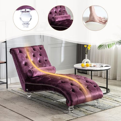Velvet Chaise Lounge Chair Indoor, view 5