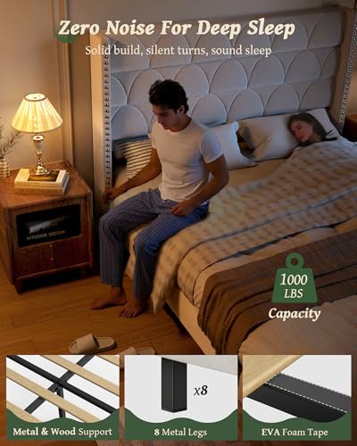 King Size Bed Frame with 56" Headboard, view 4