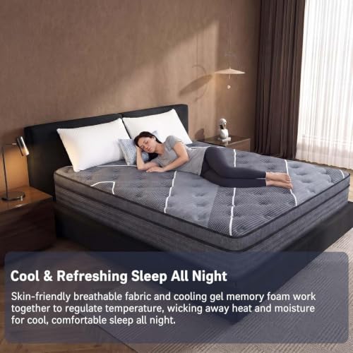 Queen Mattress 12 Inch, Hotel Style Luxury Hybrid Mattress in a Box, view 8