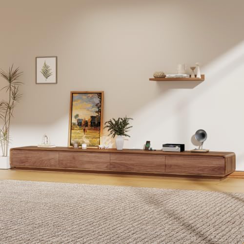 102.4'' Minimalist Floating TV Stand with Power Outlet, view 3