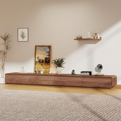 102.4'' Minimalist Floating TV Stand with Power Outlet, view 3