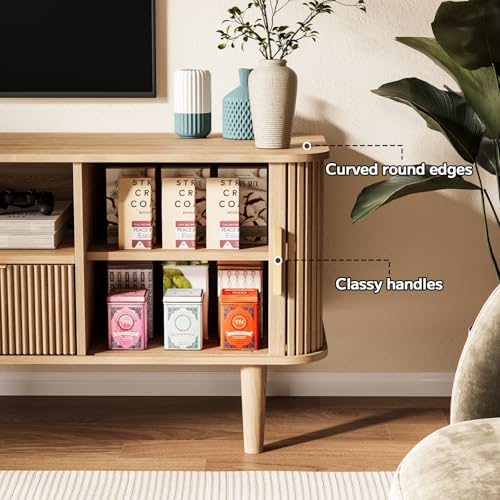 62.4 Inch Fluted TV Stand, Modern Media Console Fits TVs up to 75", view 7