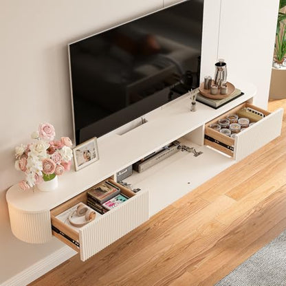 Floating TV Stand with Drawers 55'', Wall Mount TV Stand, view 6